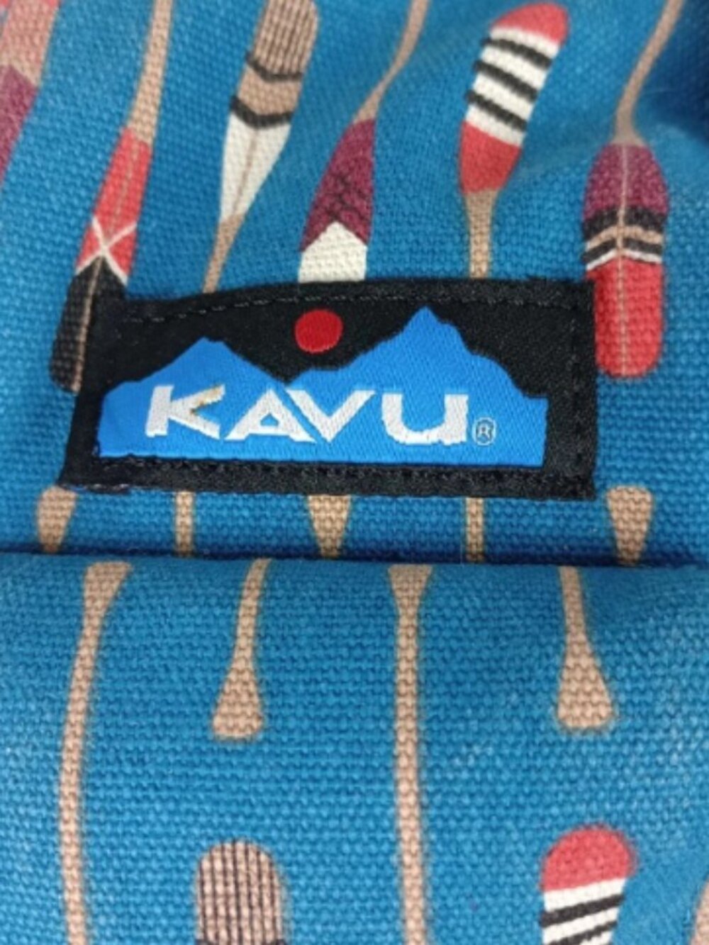 Kavu Rope Sling Bag Turquoise Row House Backpack Paddle Novelty Print - Picture 4 of 10